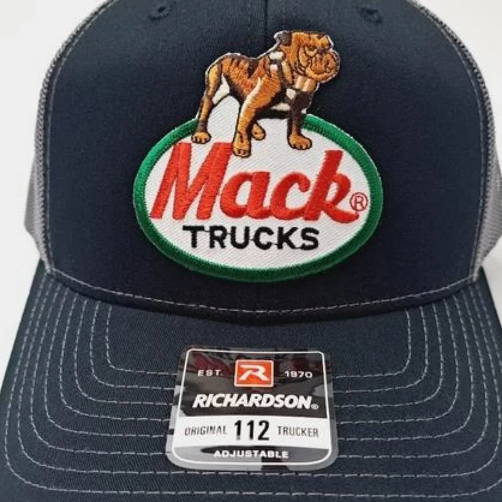 MACK BULLDOG Embroidered Richardson 112 Hat Cap Trucks Embroidered Driver Rig Mack Truck Bulldog Embroidered Patch Richardson 112 Snapback  main image 2